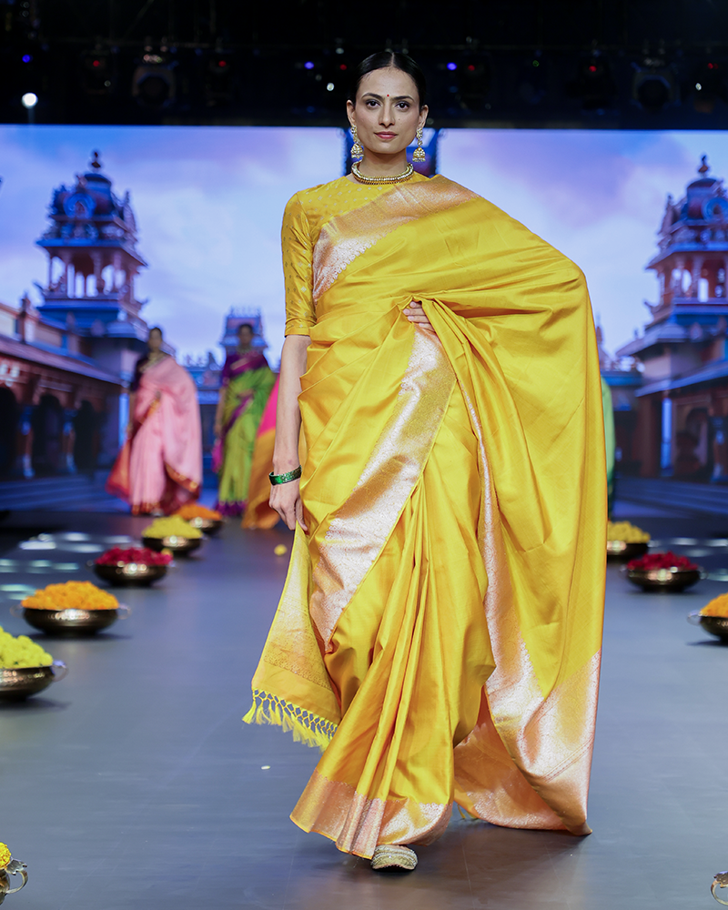 Yellow Kanjivaram Saree