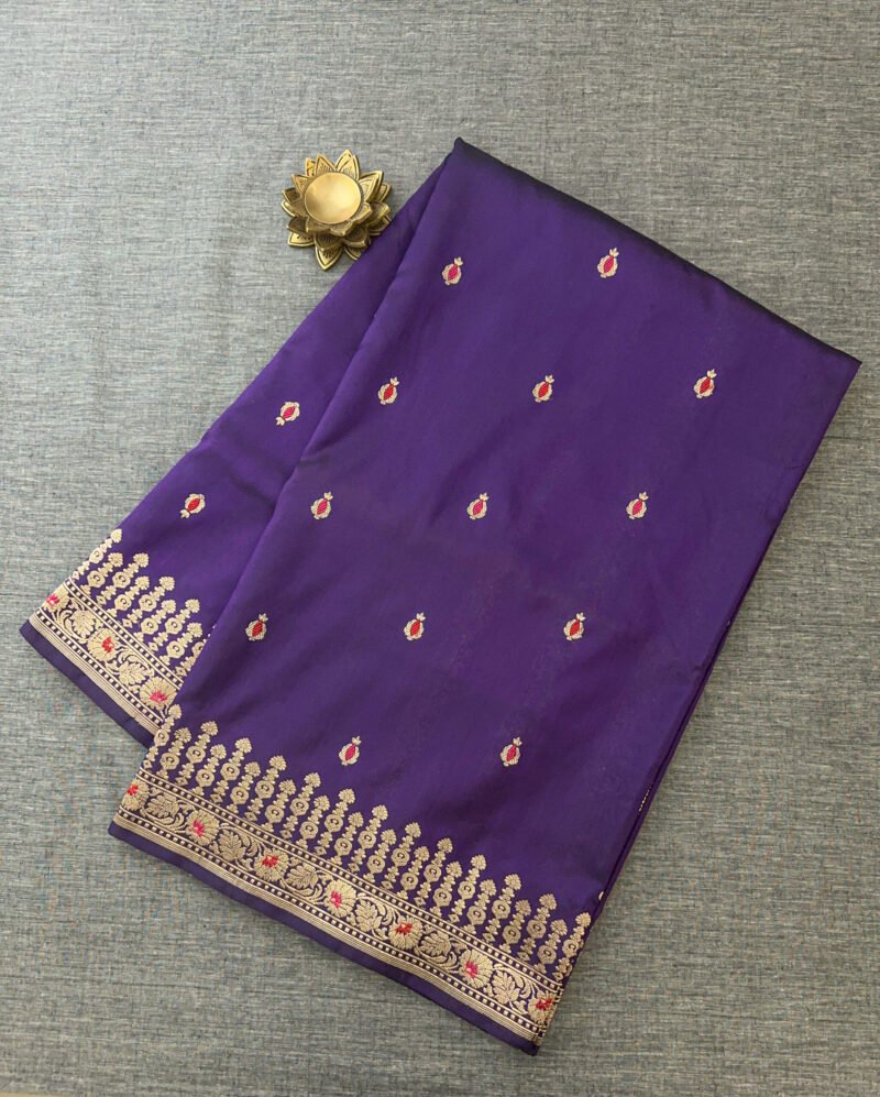 Royal Purple Silk Saree - Image 3