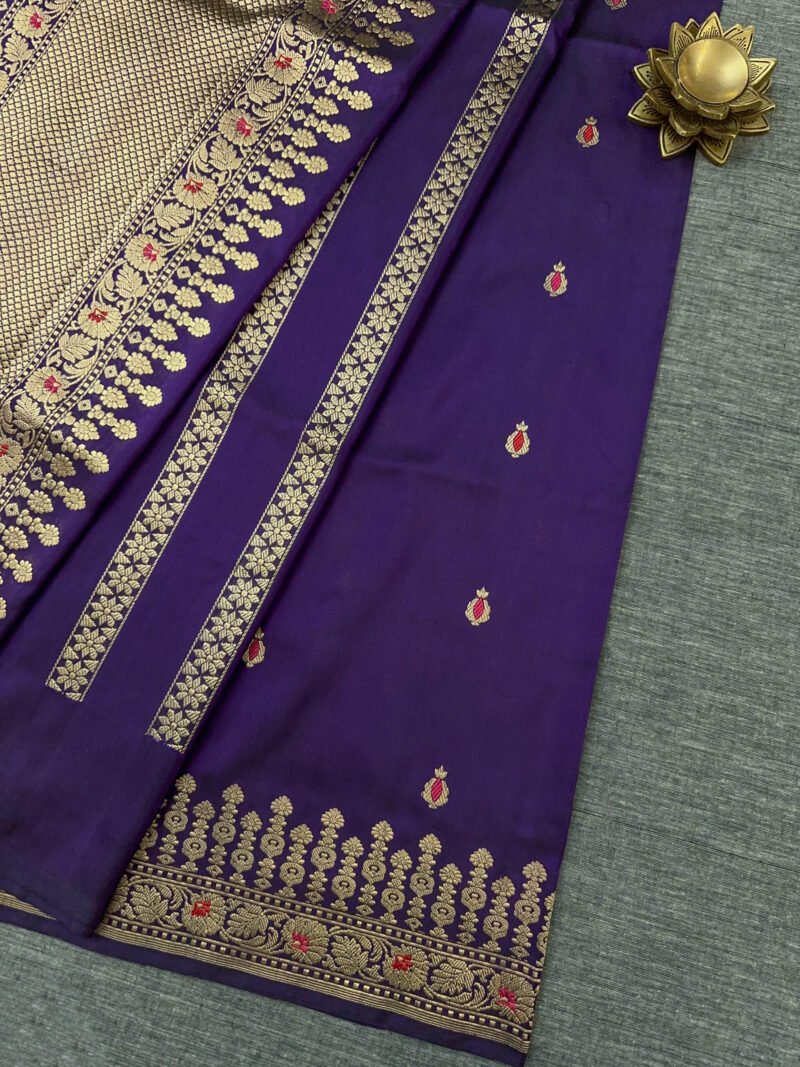 Royal Purple Silk Saree - Image 2