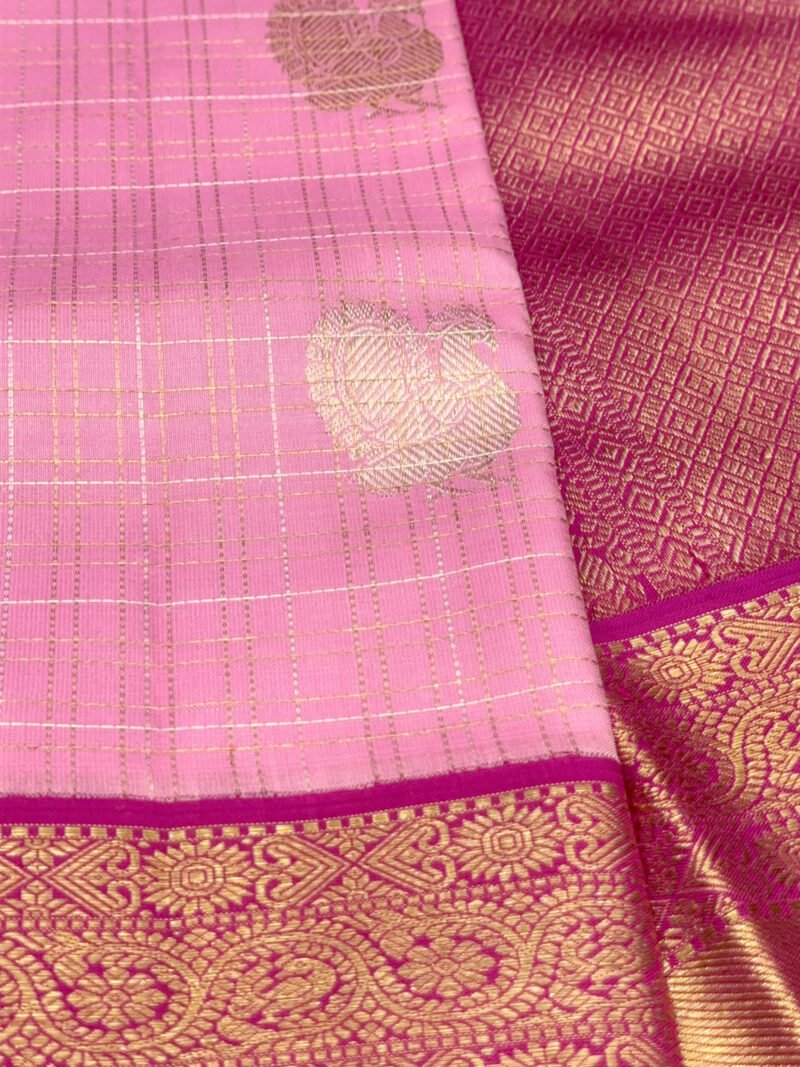 Light Pink Kanjivaram Saree - Image 4