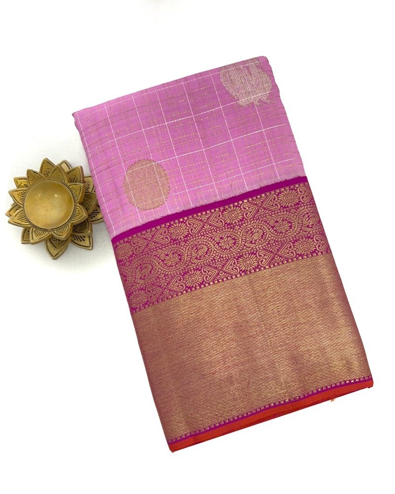 Light pink kanjivaram saree