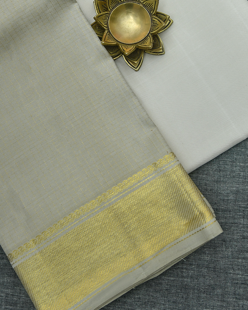 Light Beige Kanchipuram Dhoti