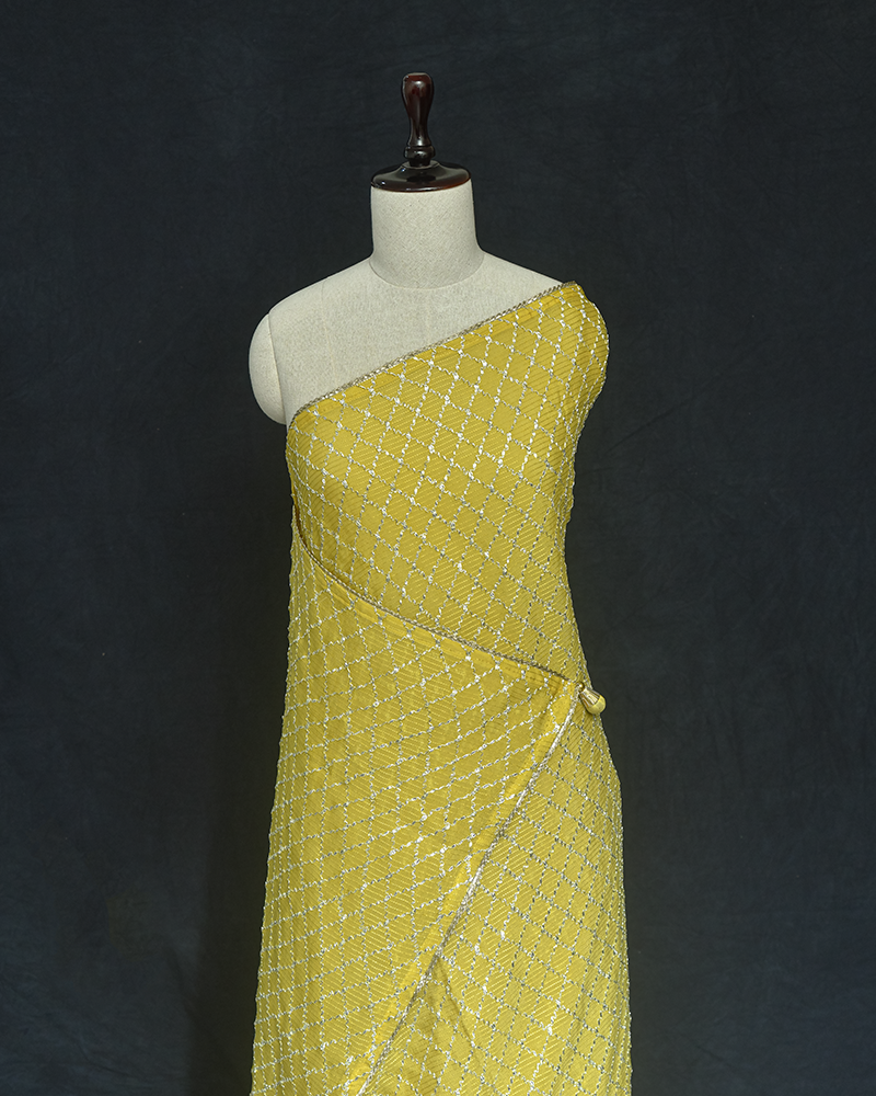 Yellow Sequin Saree
