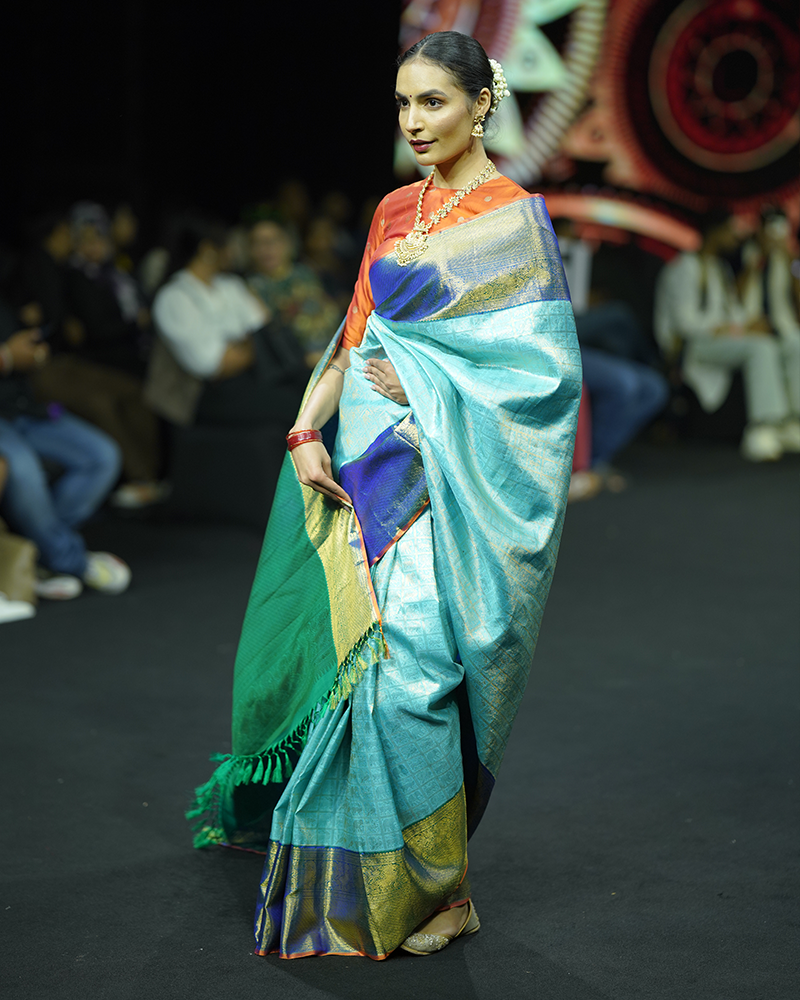 Blue & Peacock Blue Kanjivaram Saree