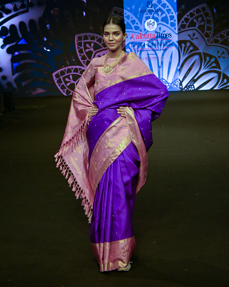 Purple and Pink Kanjivaram Saree