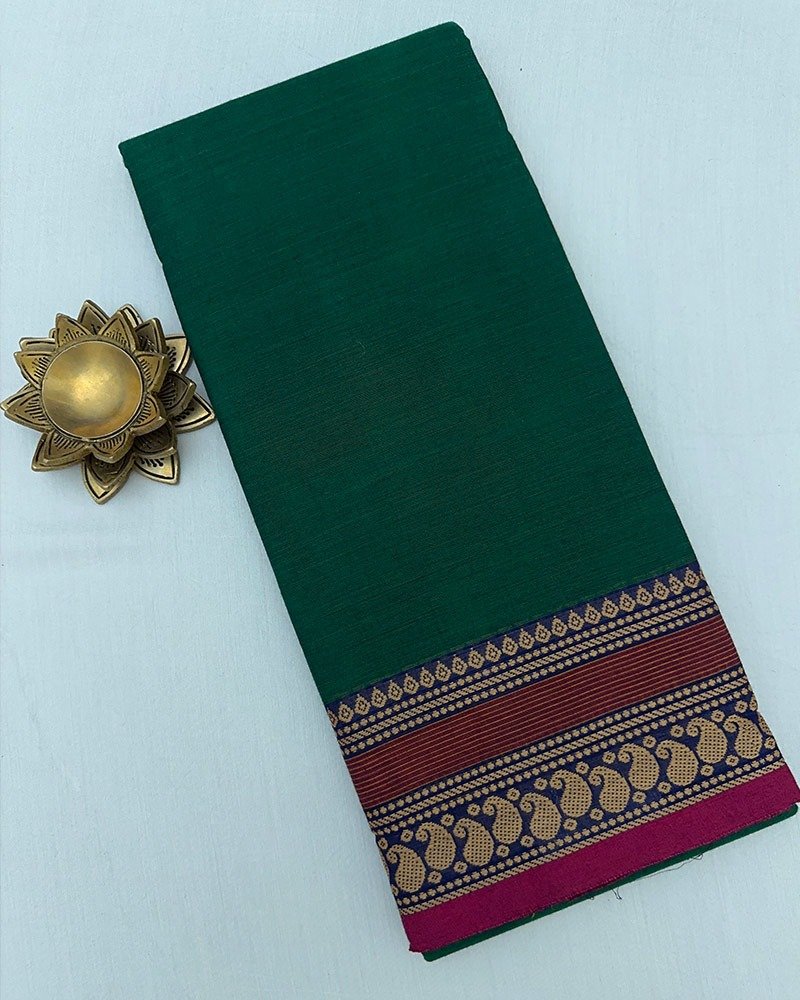 Dark Green Kanchi Cotton Saree
