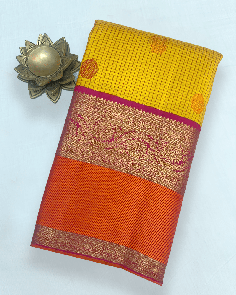 Yellow Kanjivaram Saree