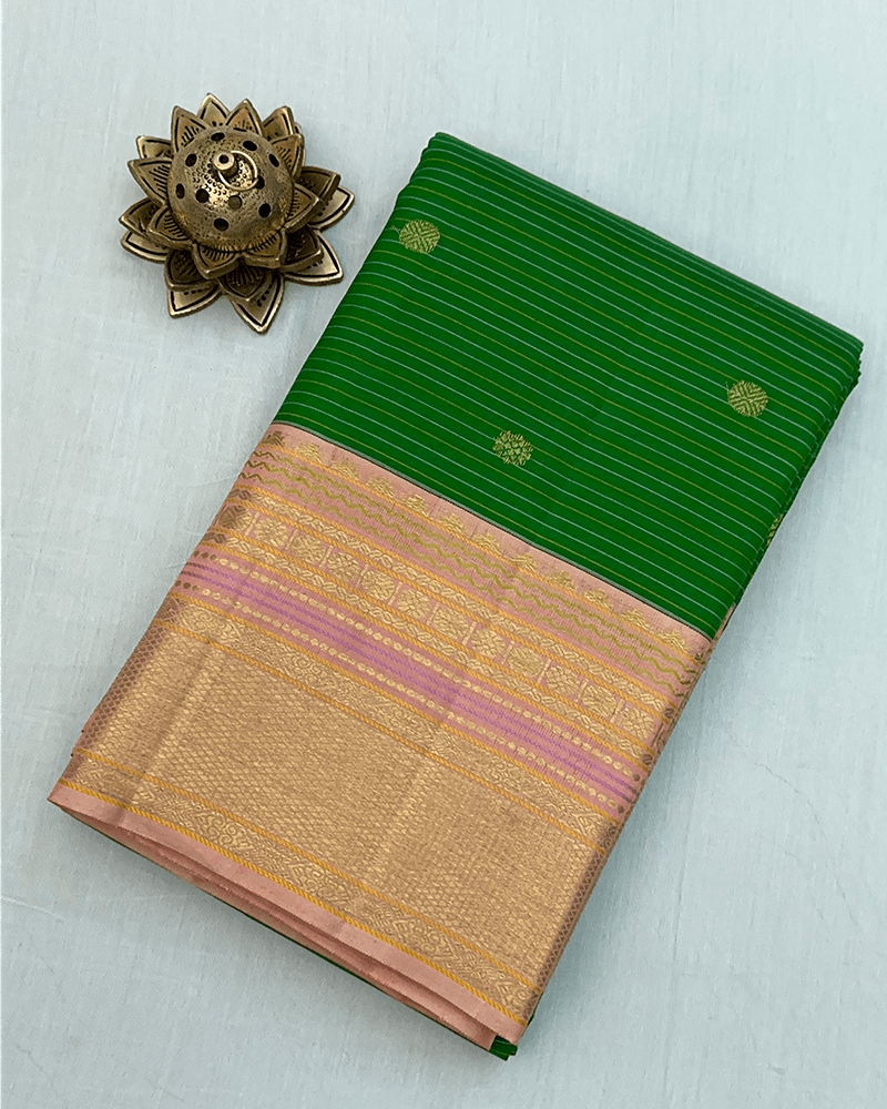 Leafy Green Kanjivaram Saree
